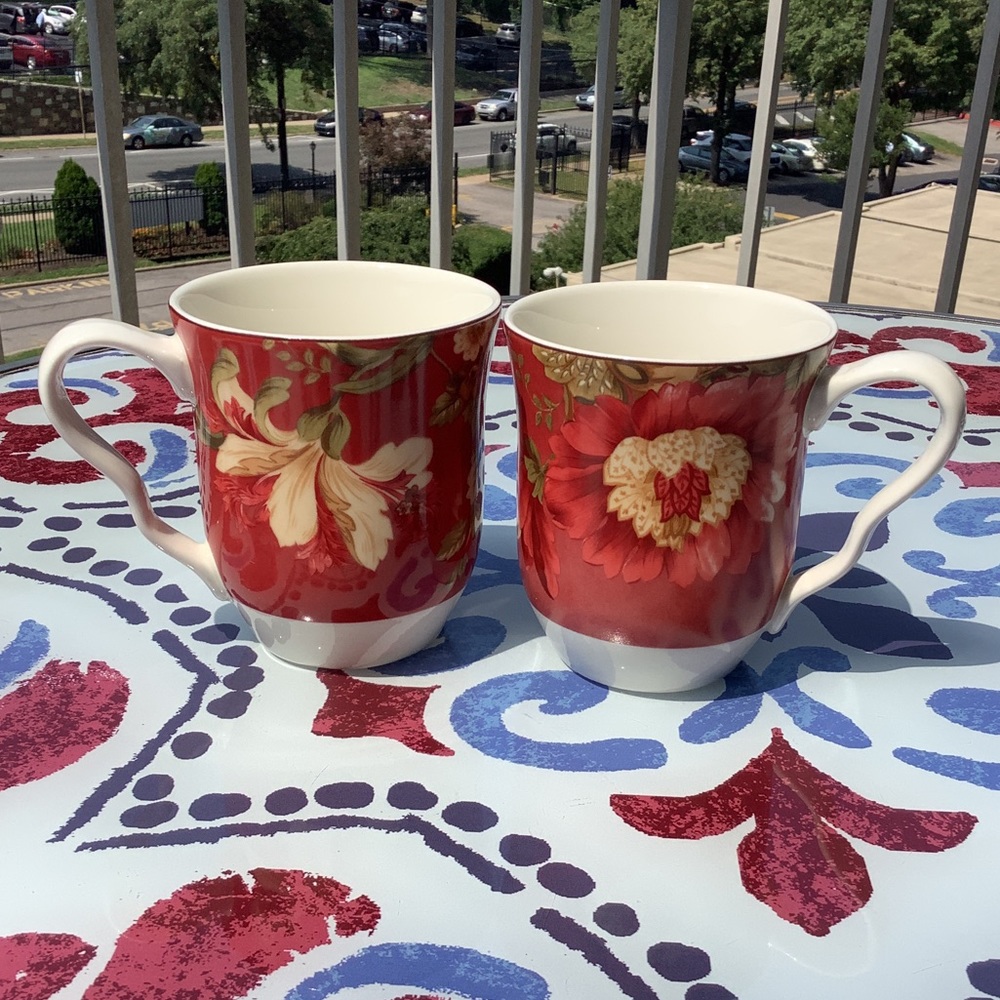 Vintage 222 fifth fleur rouge cups